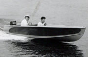 Cruising in boat on lake