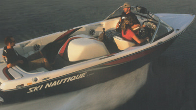 Ski Nautique Boat crusing thorugh the water